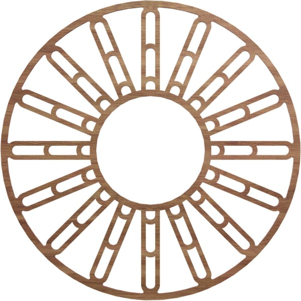 Ekena Millwork Hale Wood Fretwork Pierced Ceiling Medallion, Walnut, 30"OD x 10 7/8"ID x 3/8"T CMWP30X30X0375HHWA - main